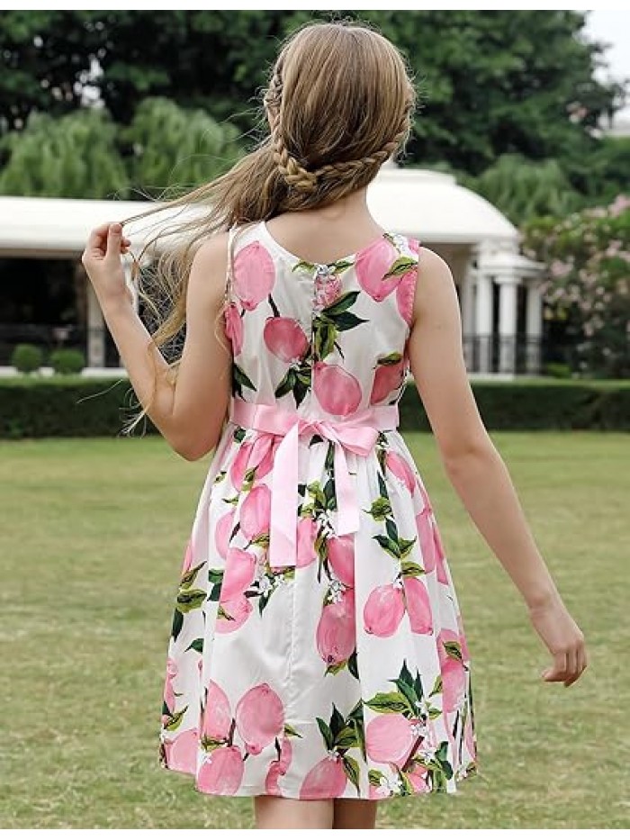  E8  Kid Floral Cotton Girls Dresses Summer Girl Clothes