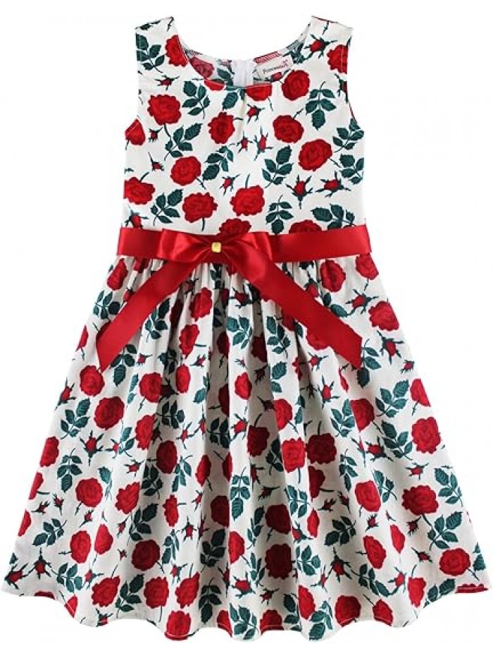 E74  Kid Floral Cotton Girls Dresses Summer Girl Clothes