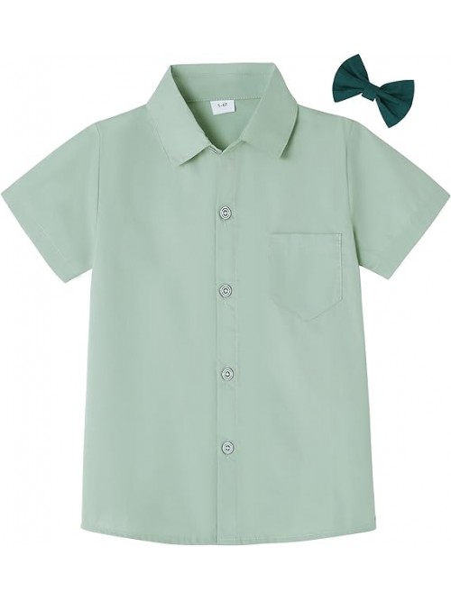 Boys Dress Shirts Boy Button Down Shirt Short Slee...
