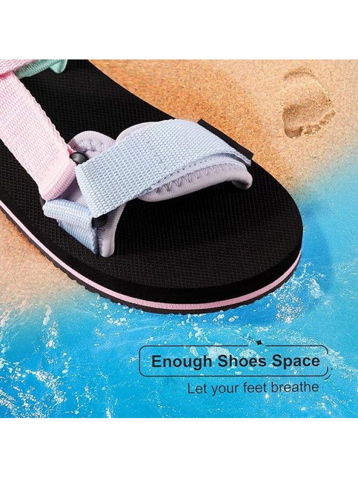 Yellow Unisex-Child Big Kids Sandals Adjustable Straps Slip on Athletic Sandals Outdoor Casual Shoes