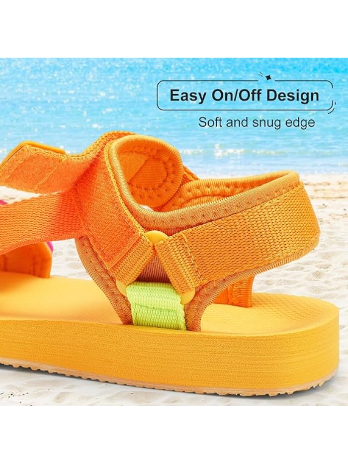 Unisex-Child Big Kids Sandals Adjustable Straps Slip on Athletic Sandals Outdoor Casual Shoes