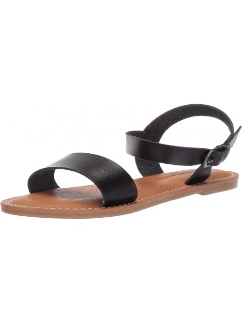 Black Women's Two Strap Buckle Sandal