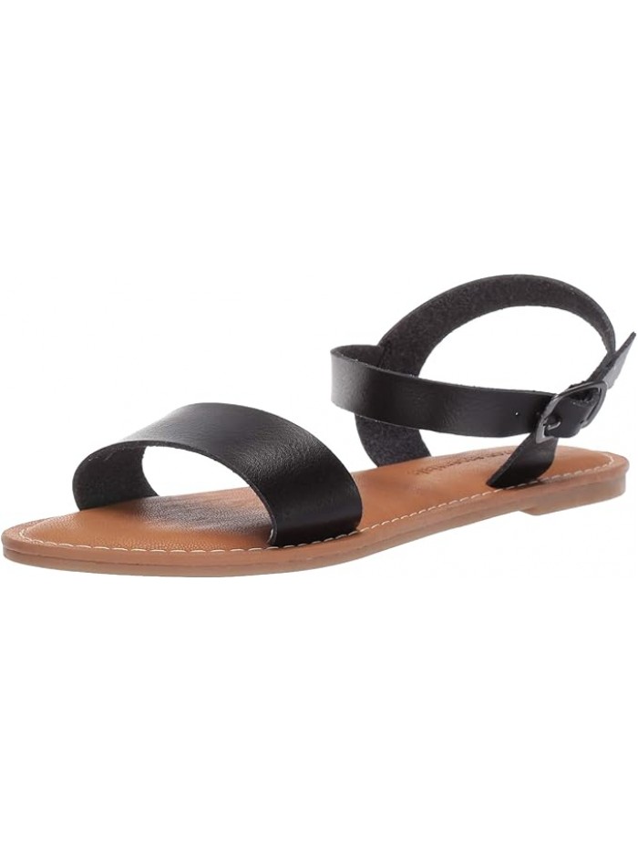 Black Women's Two Strap Buckle Sandal