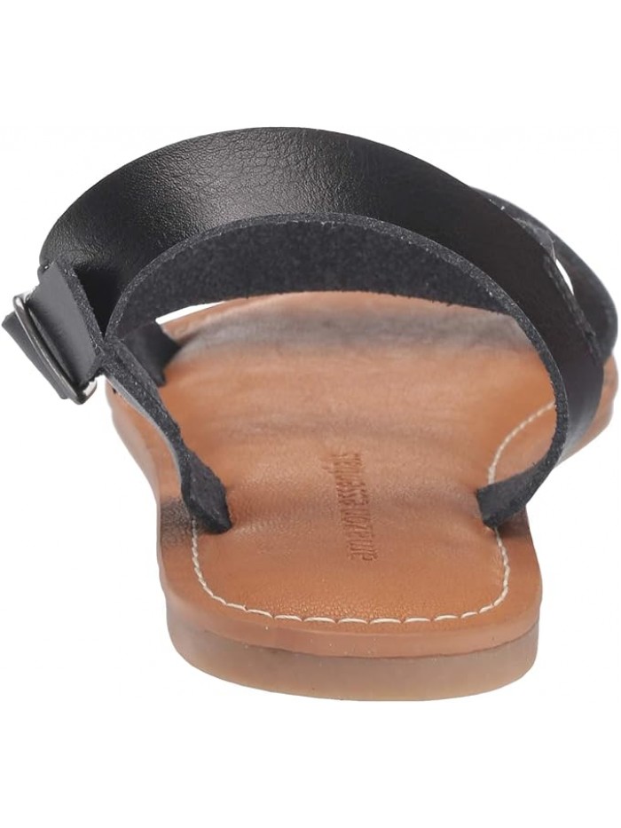 Black Women's Two Strap Buckle Sandal