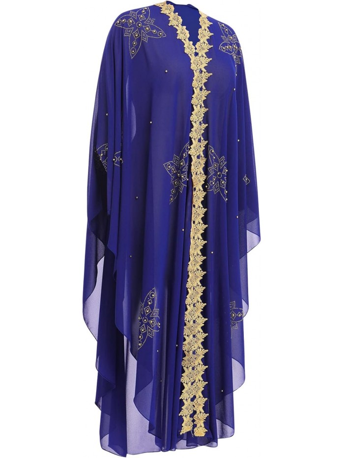 Women Muslim Dress Abayas Loose Maxi Caftan Dress Gown Hooded Beaded Kaftan Islamic Robe Dubai Outfit