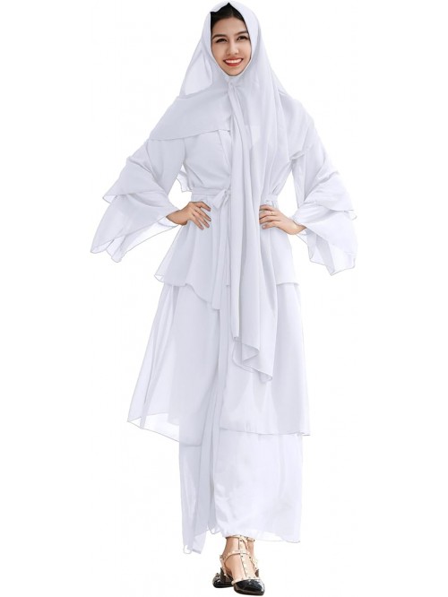 Women Muslim Chiffon Abaya Modest Open Front Cardi...