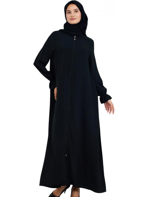 Abaya for Muslim Women | Zipper Front Long Sleeve ...